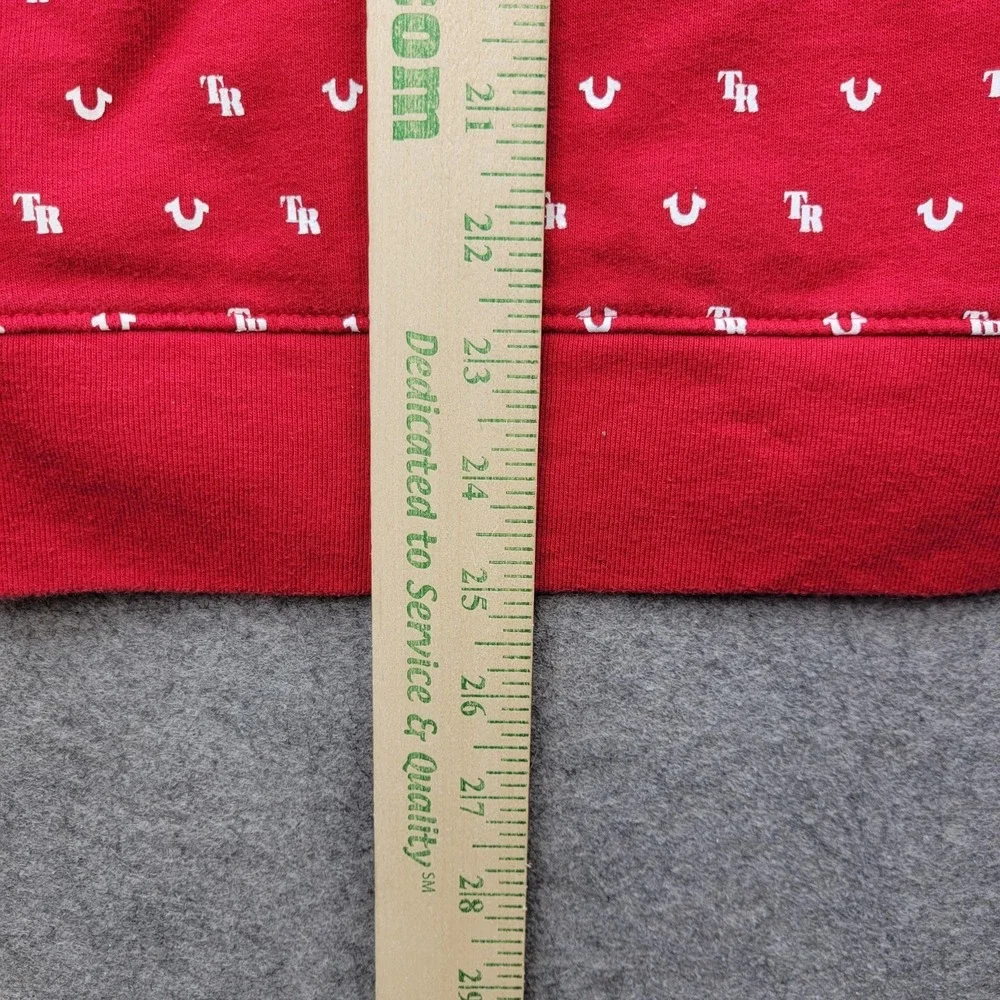 True Religion Tracksuit Mens Medium Red Monogram Zip Hoodie‎ Jogger 2 Piece Set